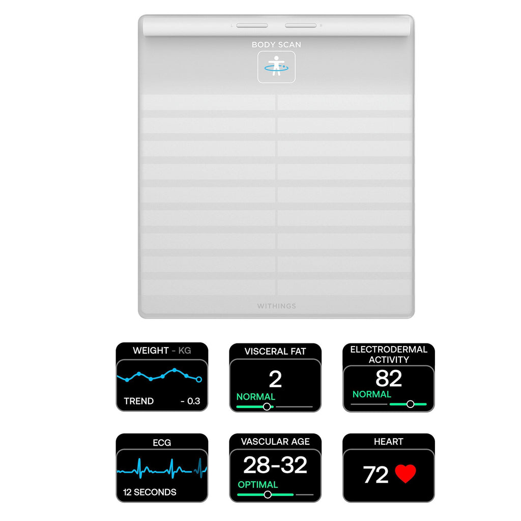 Withings Body Scan Wifi Smart Scale, White WBS08-WHITE-ALL-INTER
