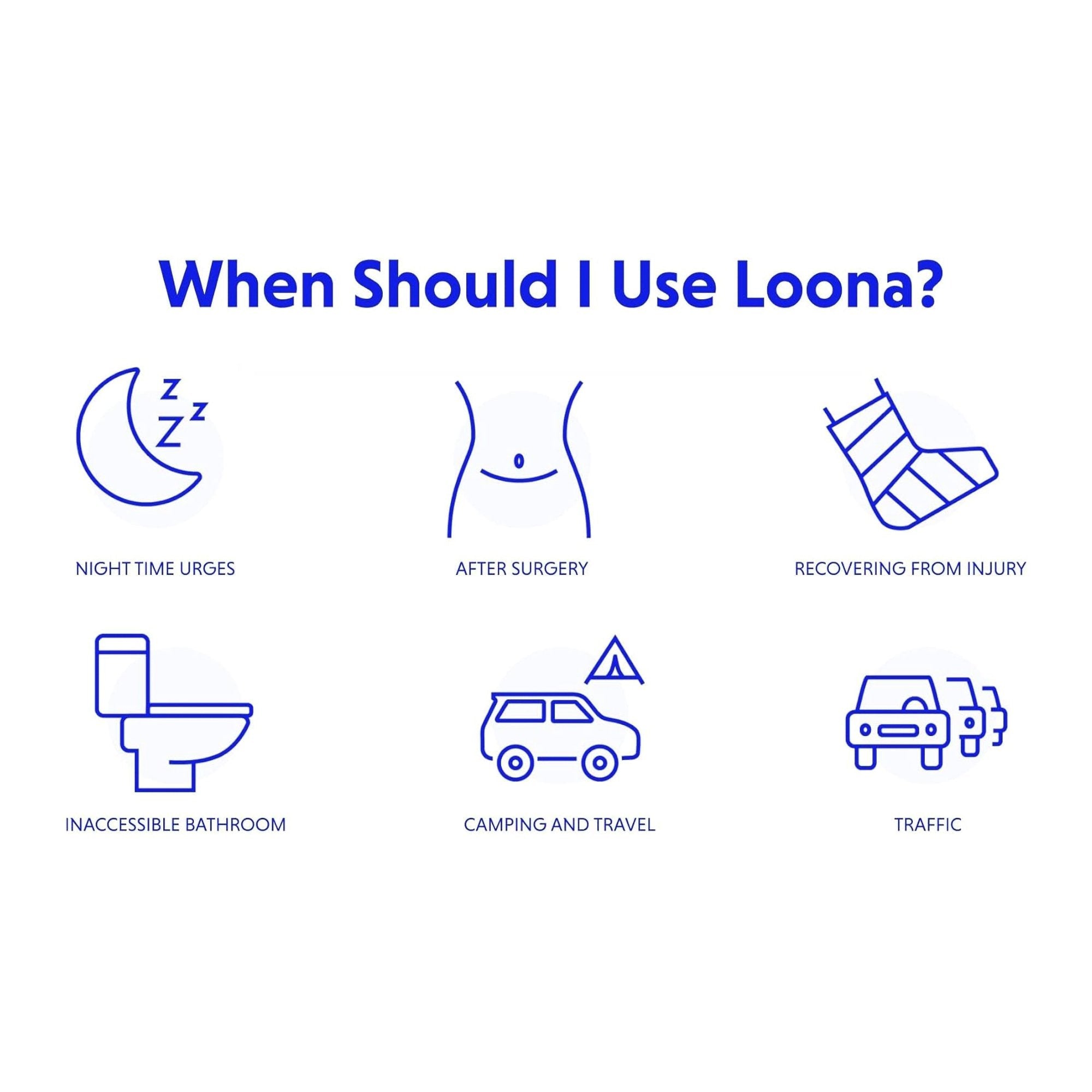 The Loona Female Urinal, Loona Blue BLOPUBSF001B