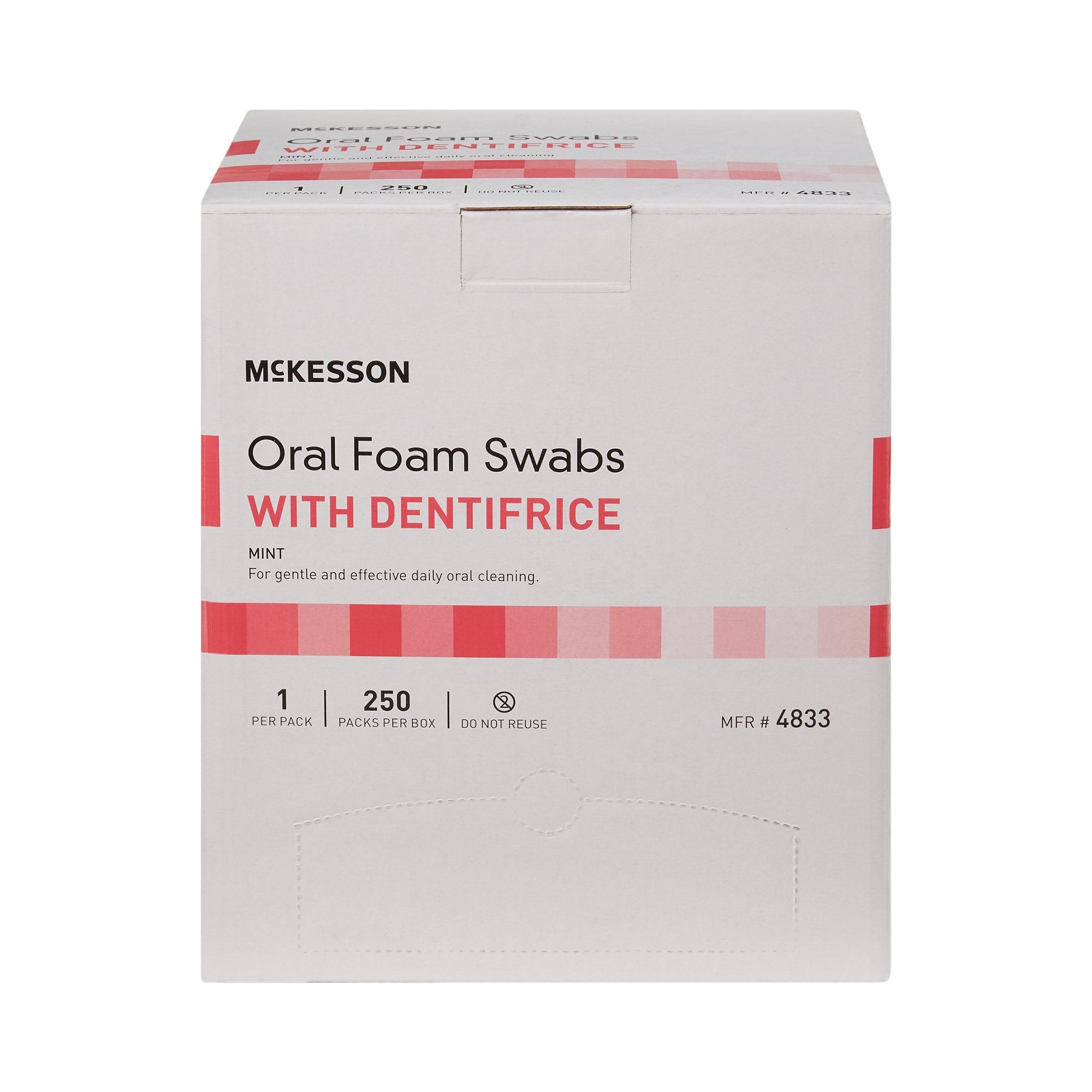 McKesson Oral Swabstick Foam Tip Dentifrice, 5 Inch, Mint, Pink 4833