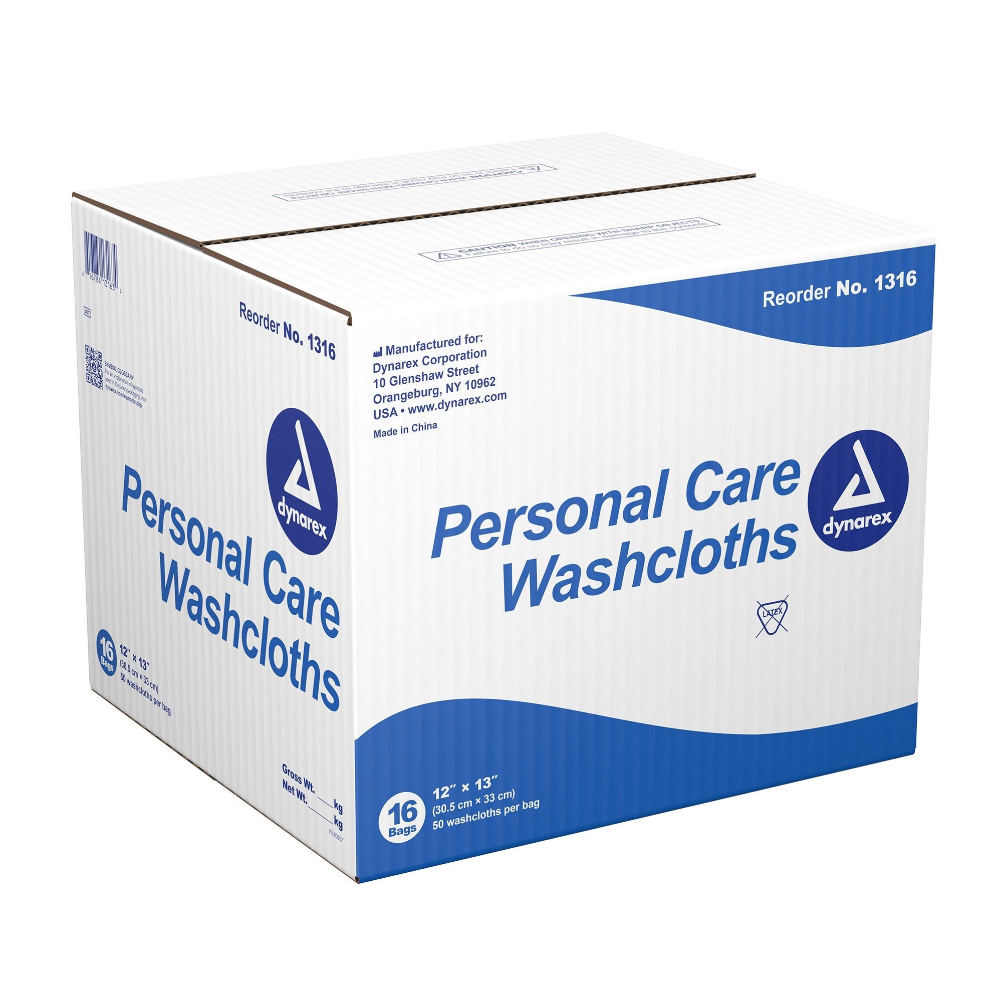 dynarex® Disposable Washcloth, 12 x 13 Inch 1316