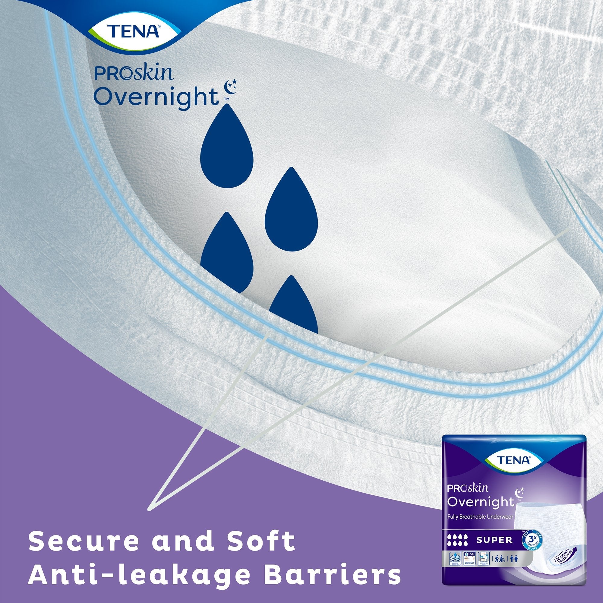 Tena® ProSkin Overnight™ Super Fully Breathable Underwear, Extra Large 72427