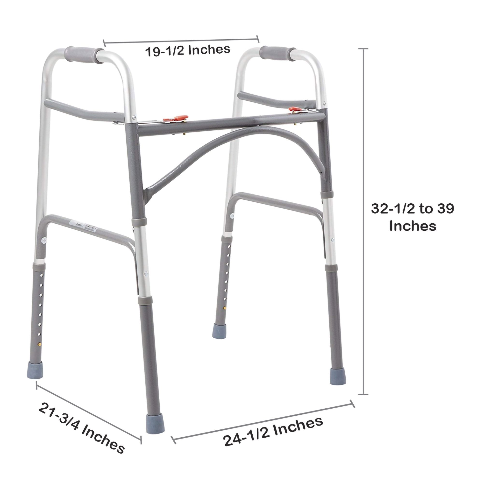 McKesson Steel Bariatric Folding Walker, 32½ – 39 Inch Height 146-10220-2