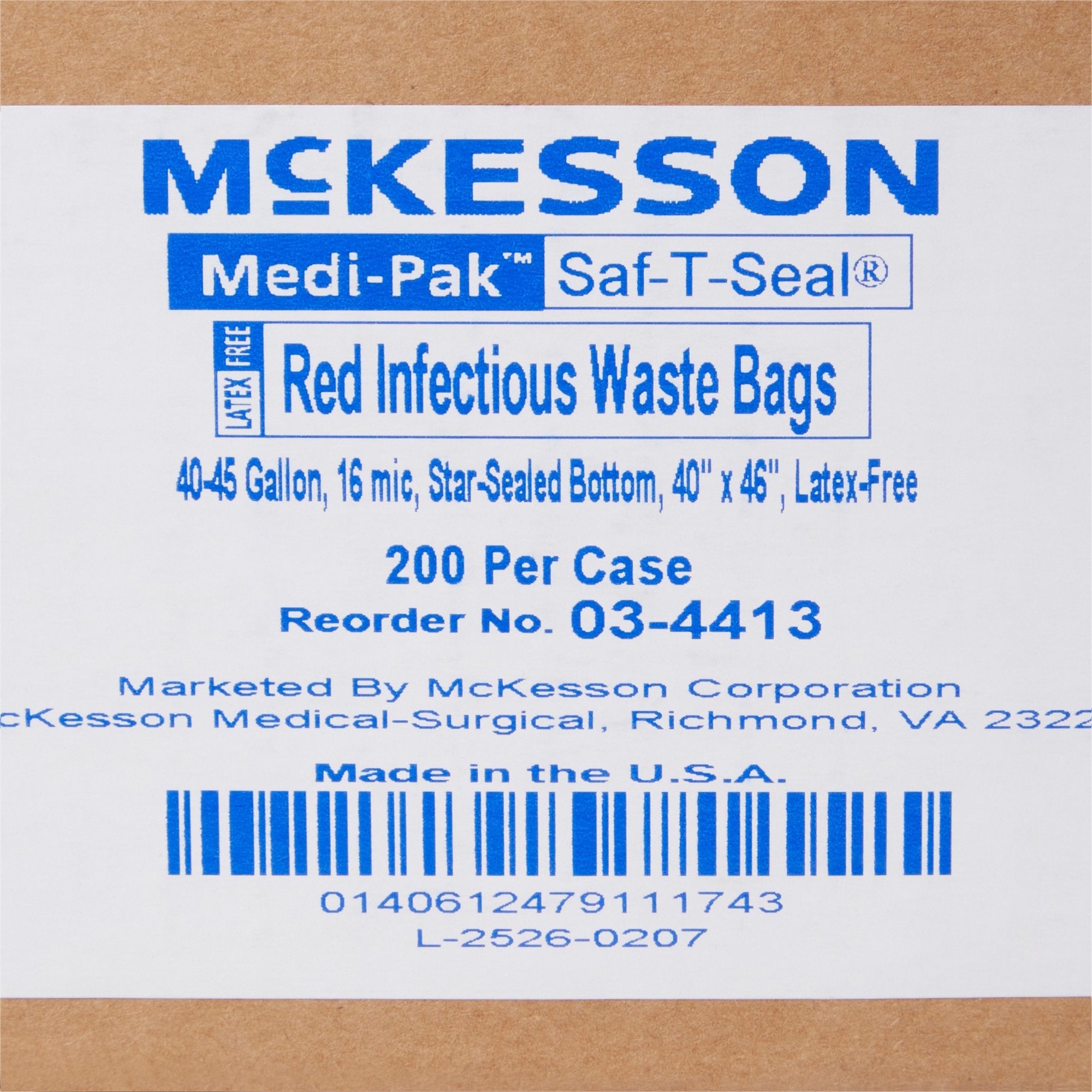 SAF-T-SEAL® Infectious Waste Bag, 40-45 gal 03-4413