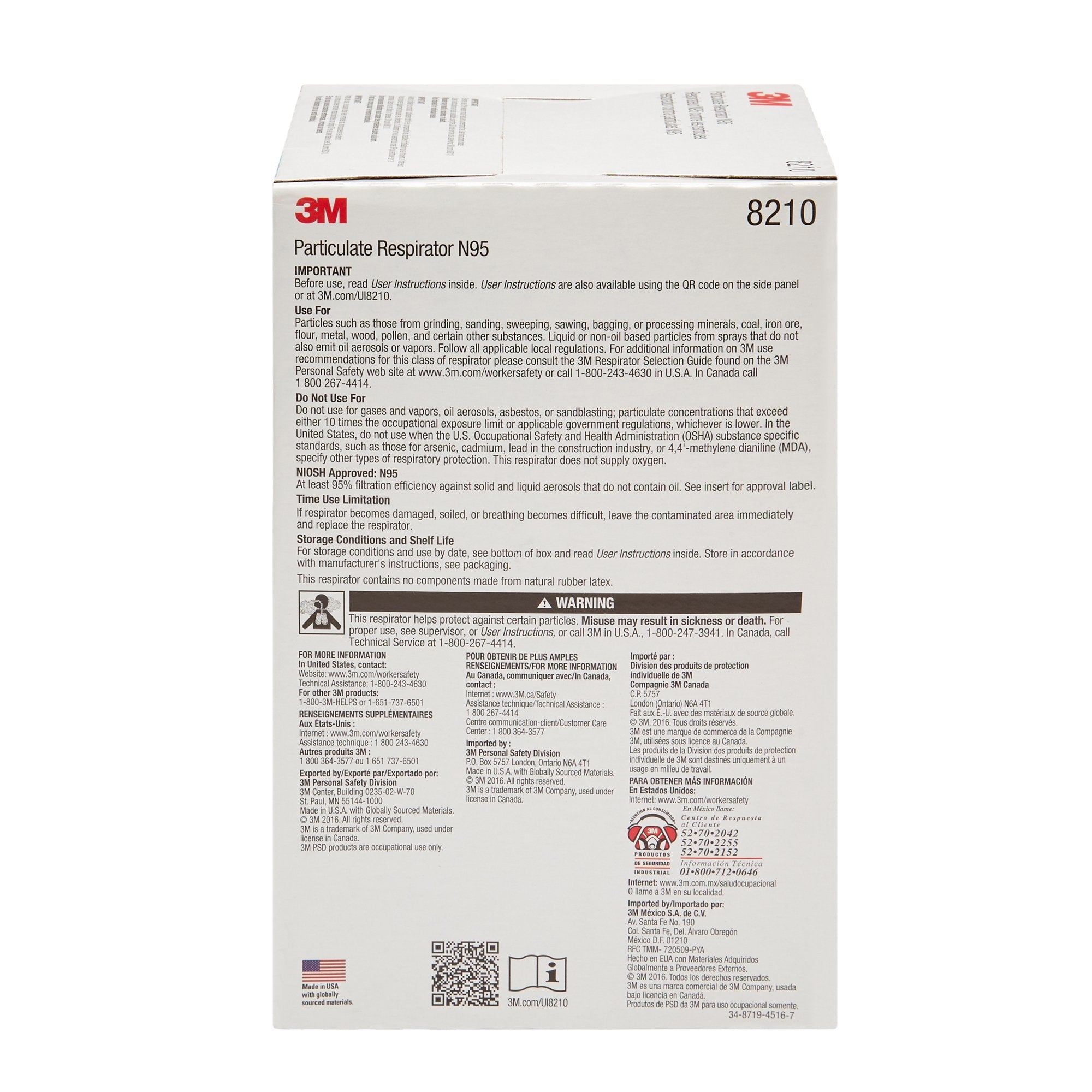 3M Industrial N95 Particulate Respirator Mask, 1 Size 8210