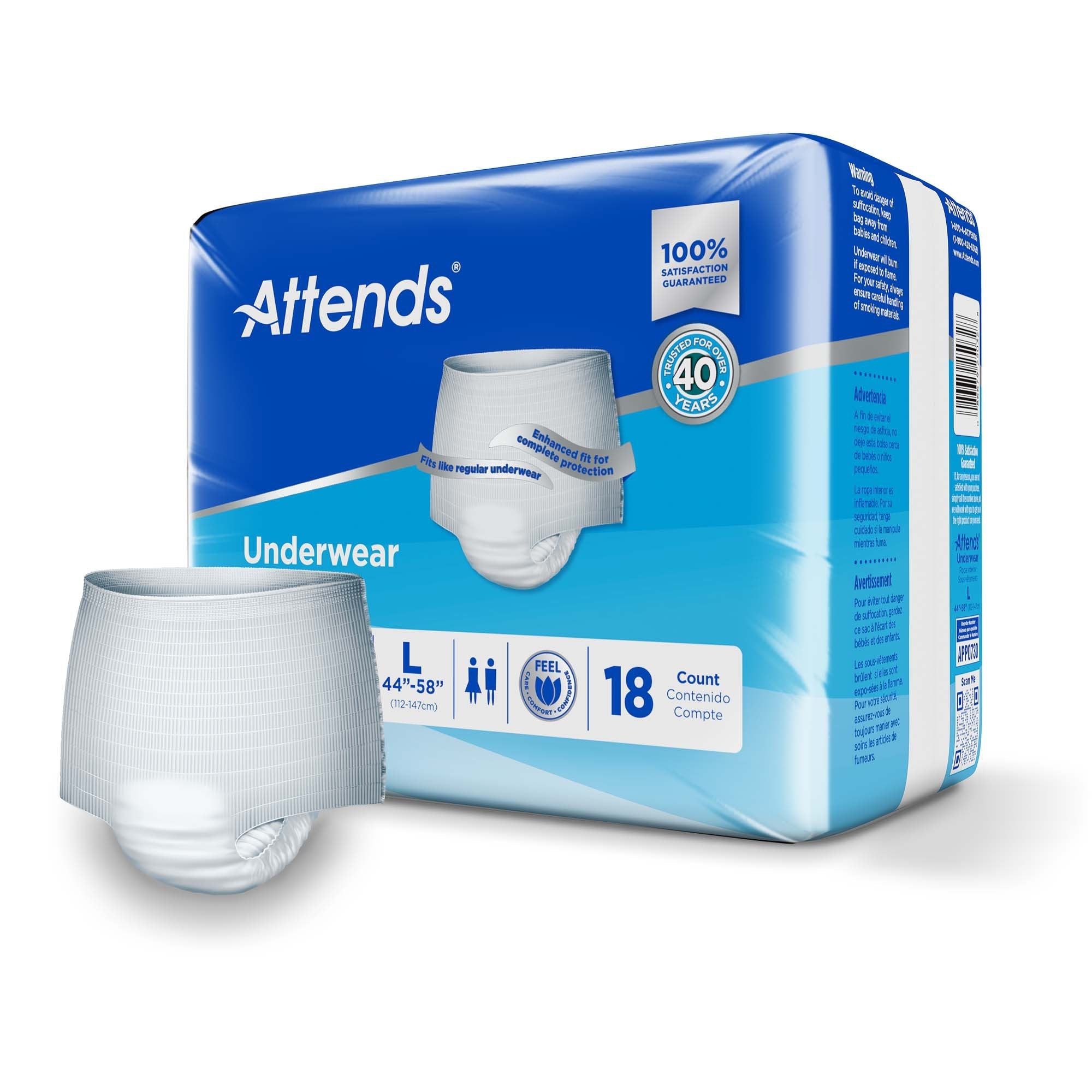 Attends® Advanced Underwear, Large APP0730