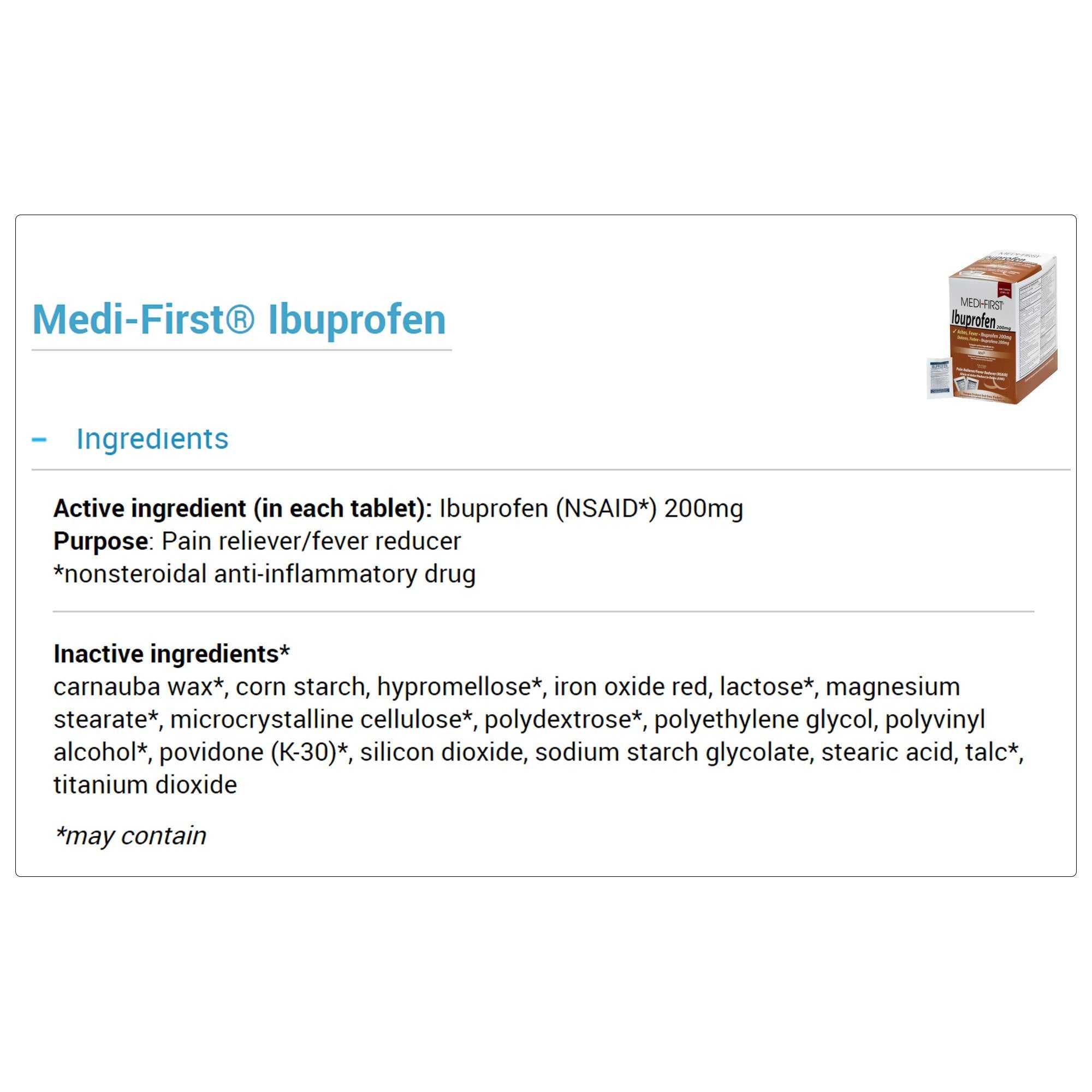 Medi-First Ibuprofen Pain Relief 80813