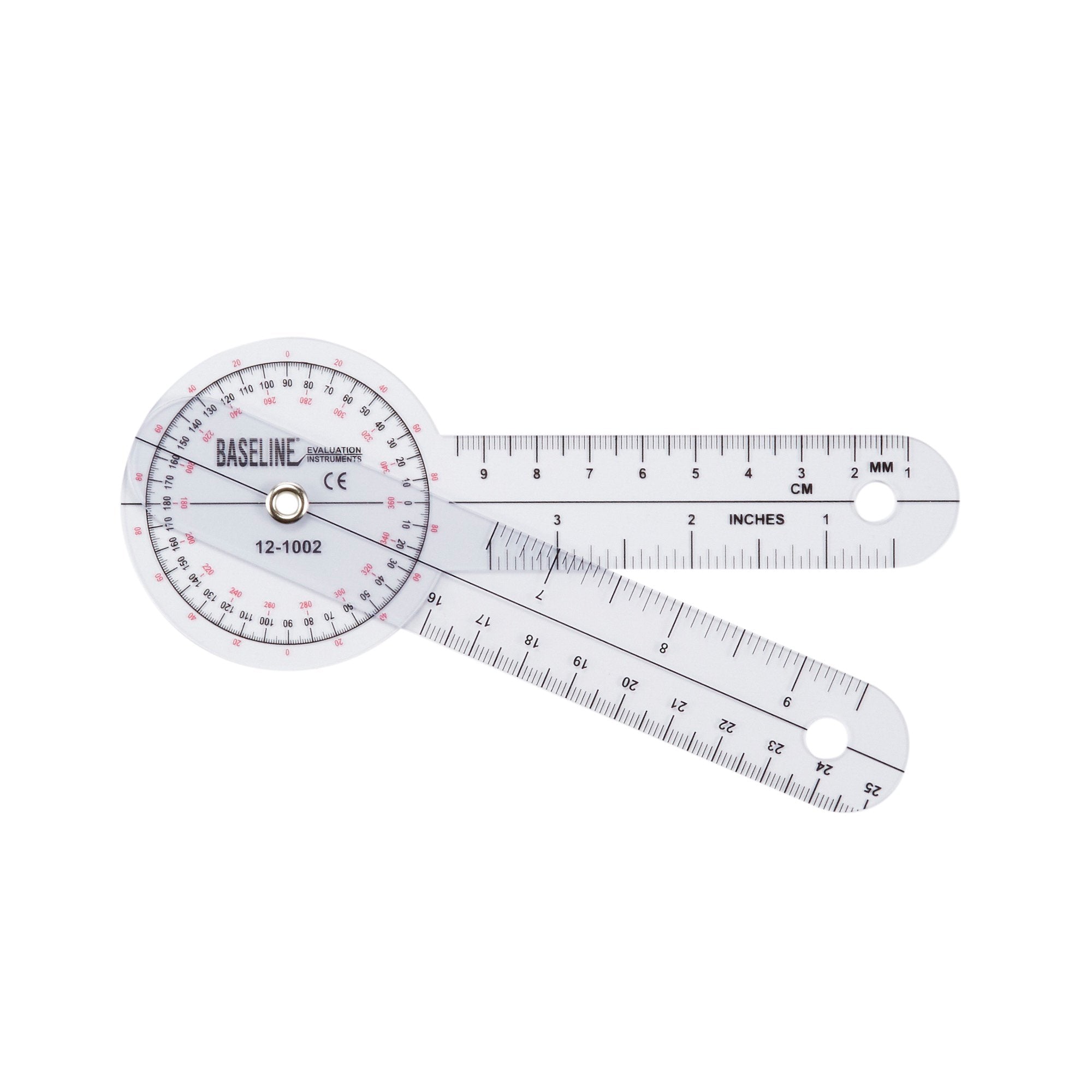 Baseline® 360° Head Plastic Goniometer, 6 Inch Arms 12-1002