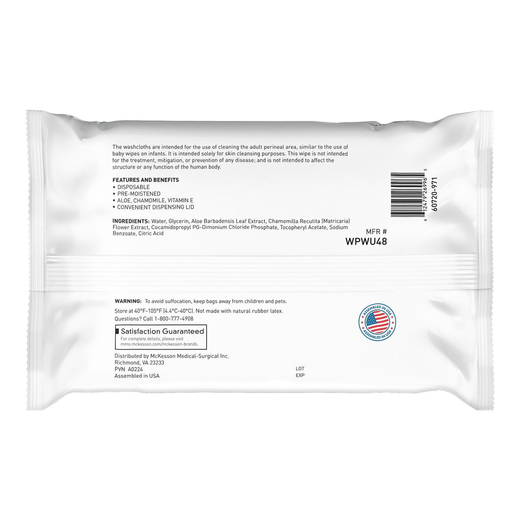 McKesson Fragrance Free Washcloths, 48 ct. WPWU48