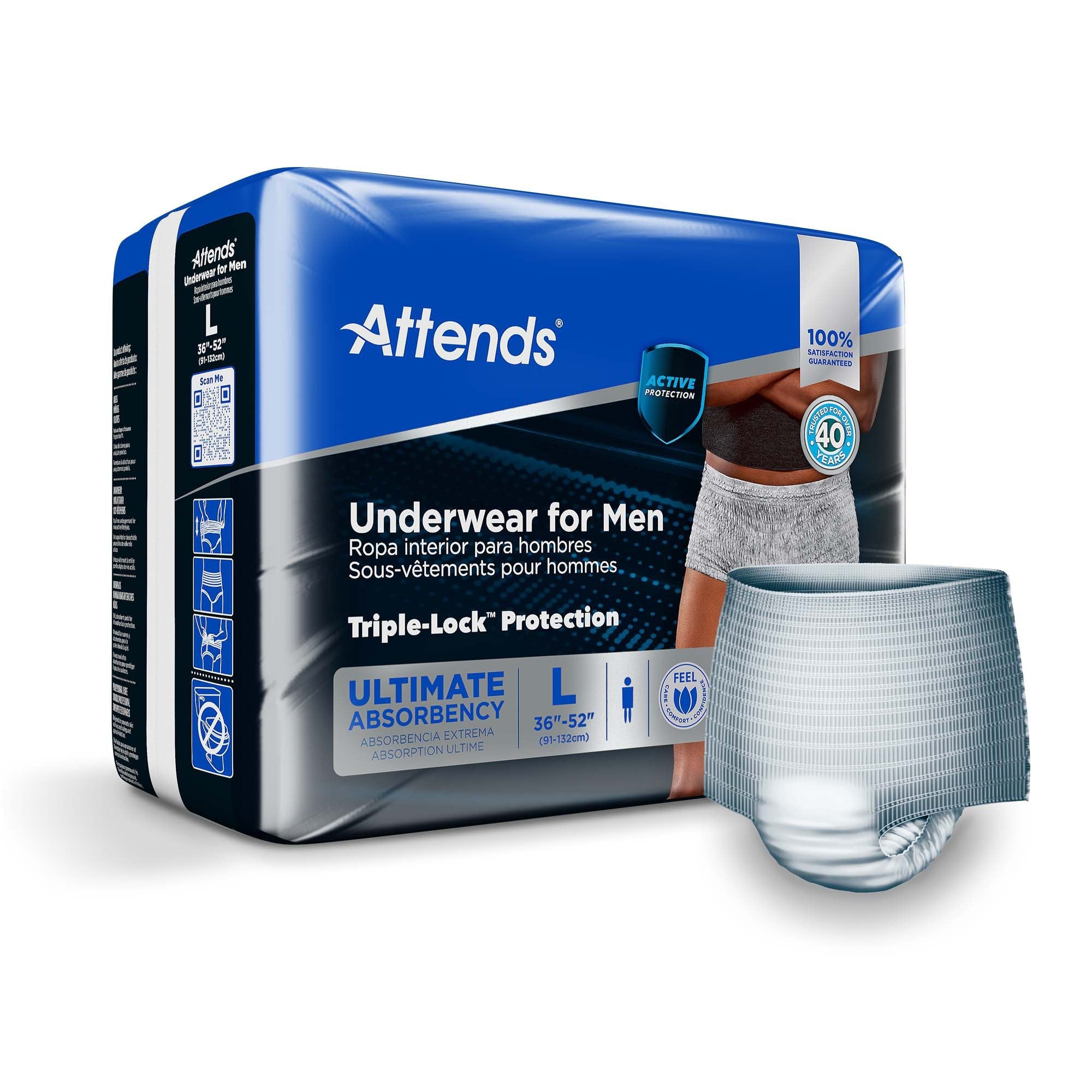 Attends® Discreet Men's Underwear, Level 5, Large ADUM35