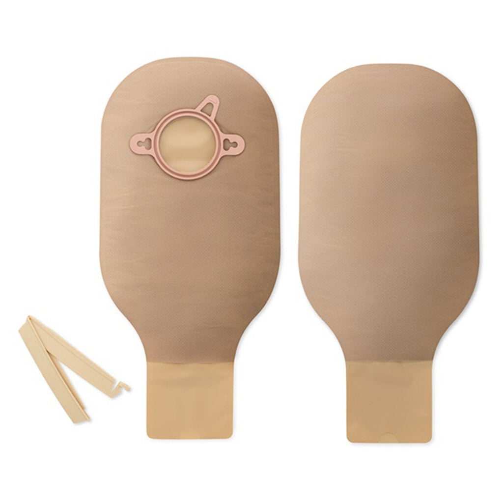 New Image™ 18143 2-Piece Beige Ostomy Pouch, Pre-cut to Fit 57 mm Stomas, Red 18143