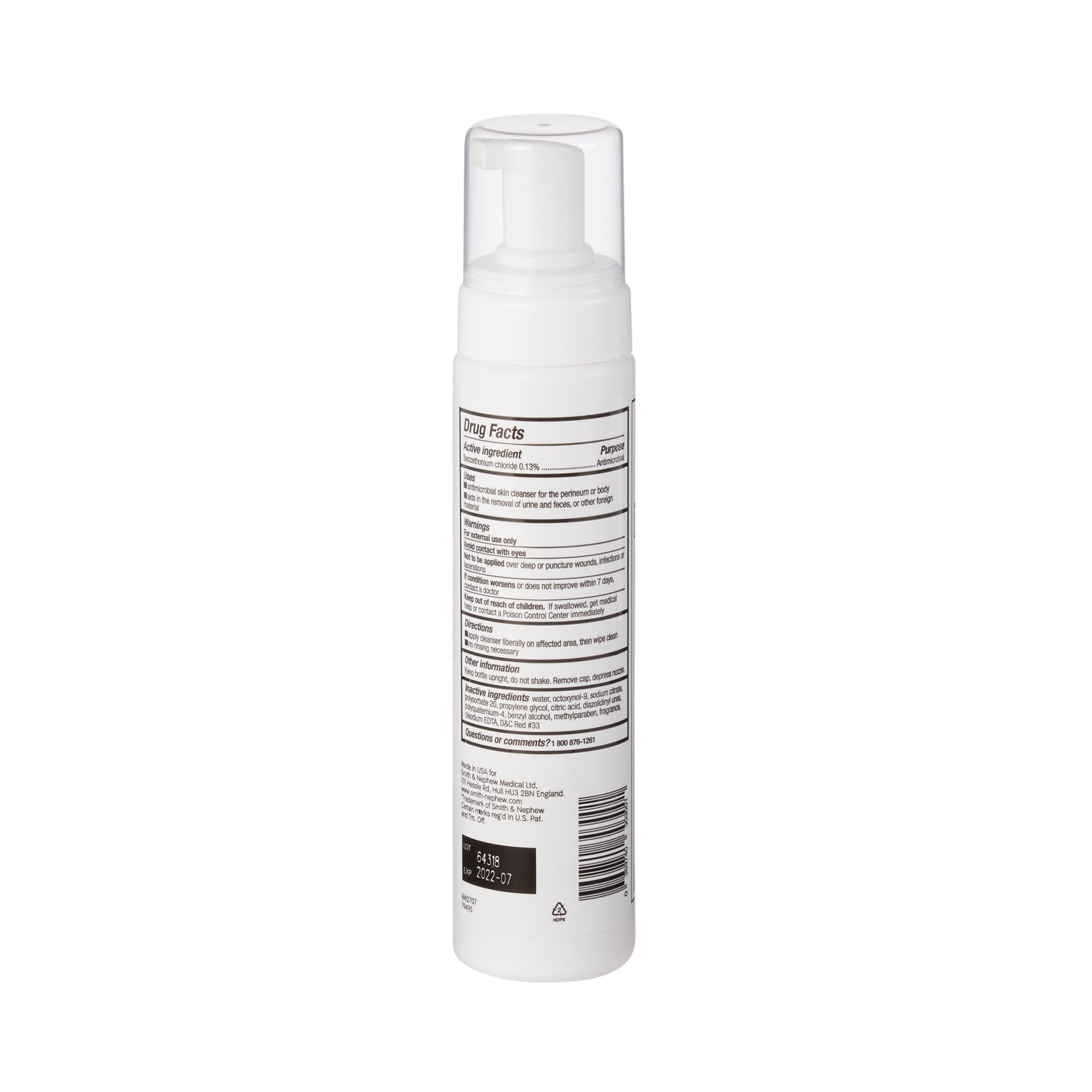 Secura Rinse-Free Foaming Body Wash, Antimicrobial, Scented, 8.5-oz. Pump Bottle 59430300