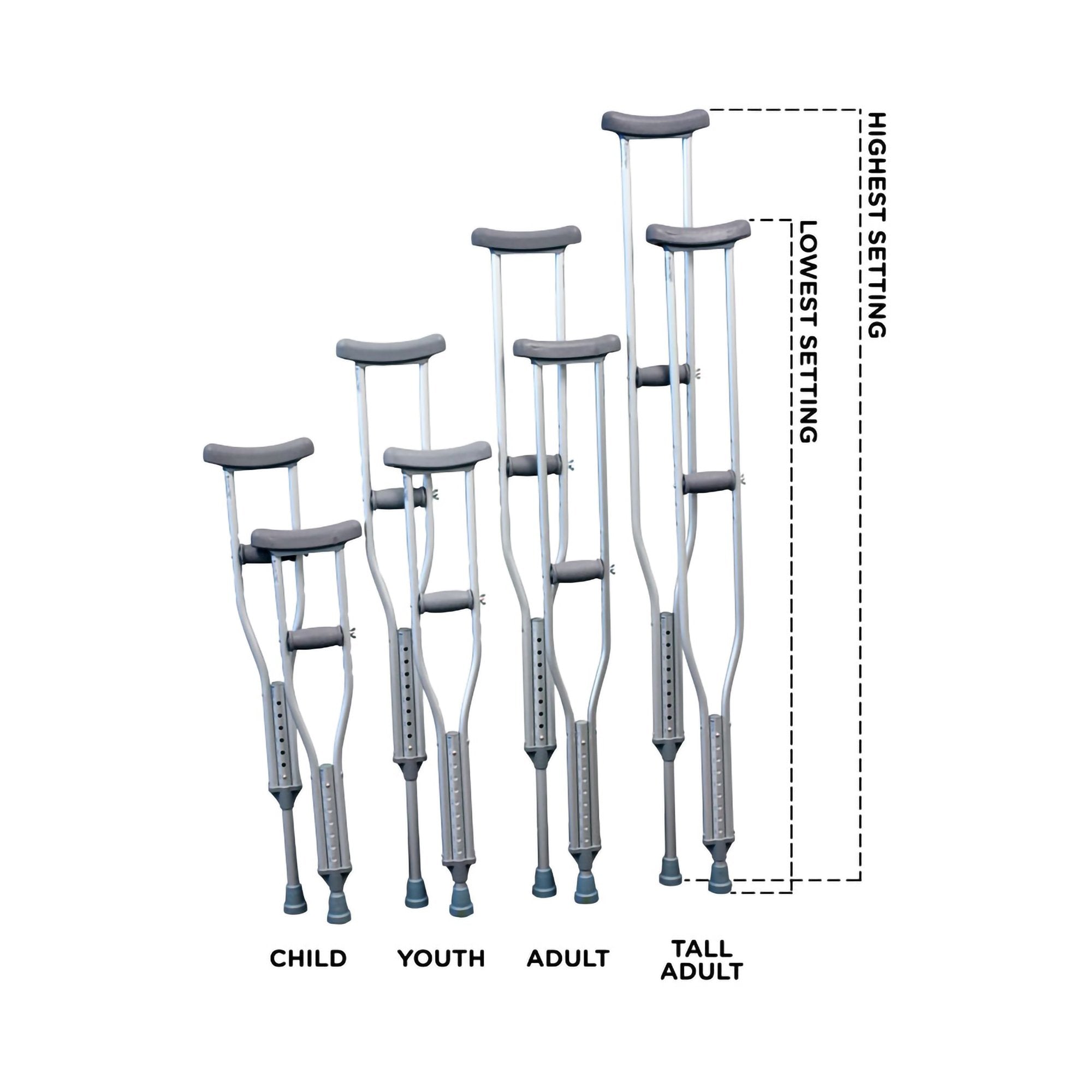 PremierPro™ Push Button Underarm Crutches, 5'10" – 6'6" 7704
