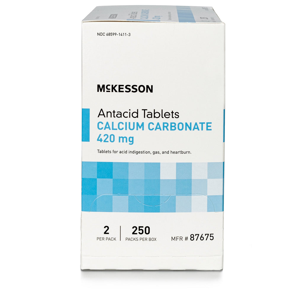 McKesson Calcium Carbonate Antacid Tablets, Mint Flavor 87675