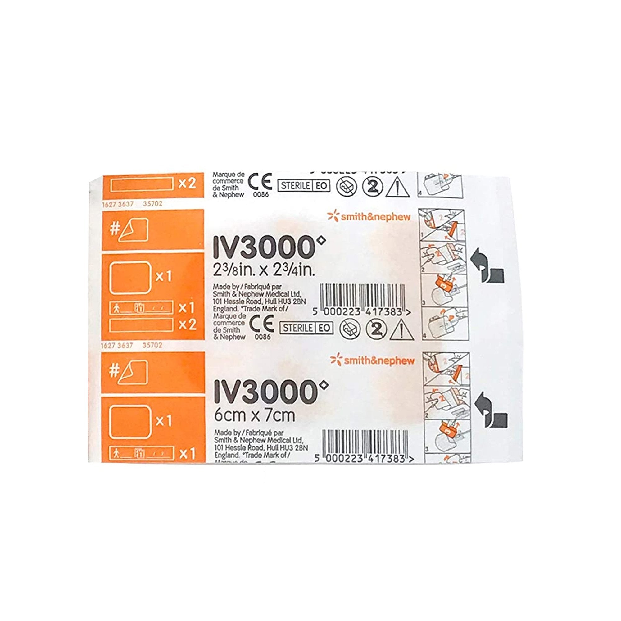 IV3000™ 1-Hand Peripheral Catheter Dressing, 2-3/8 x 2¾ Inch 66024007
