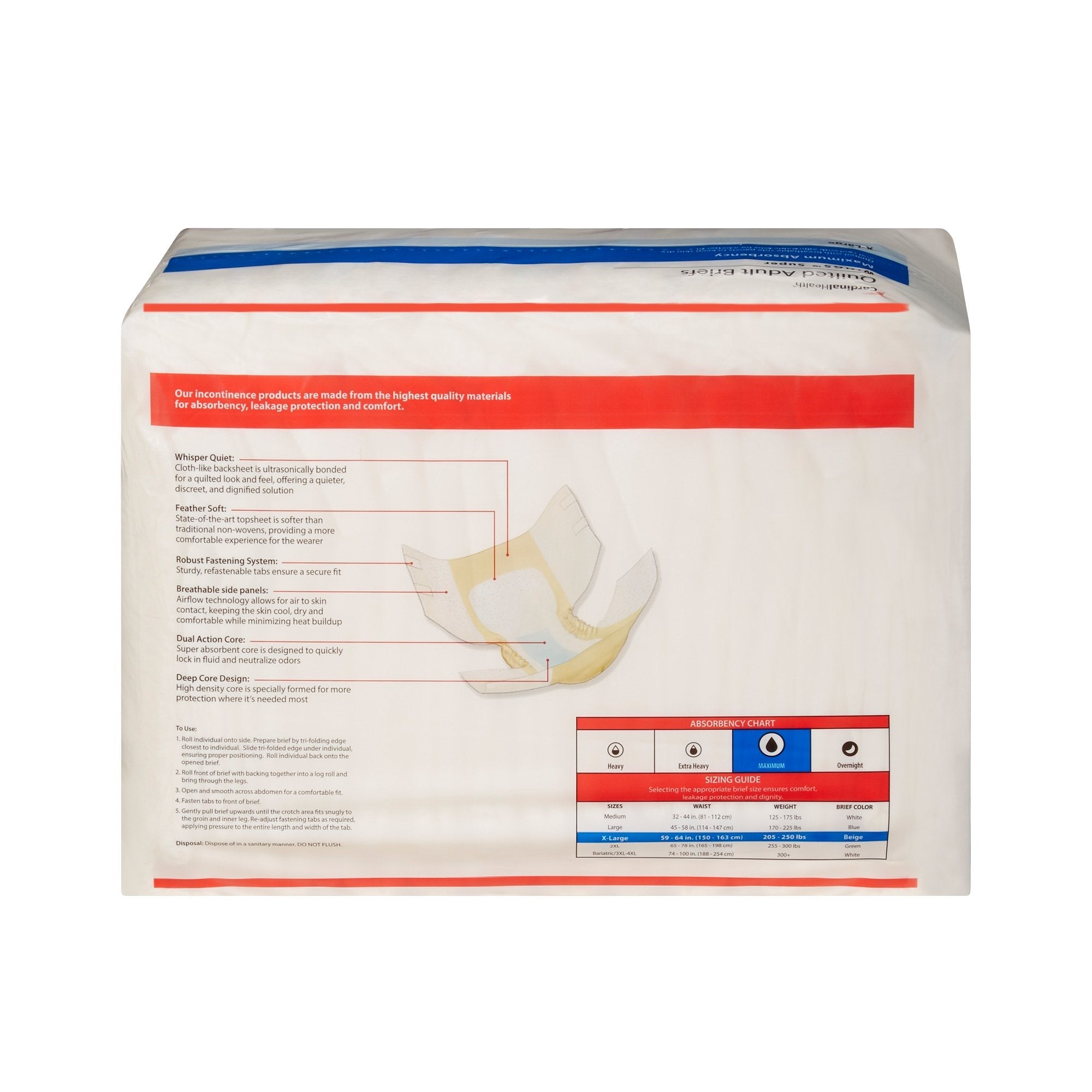 Wings™ Super Quilted Maximum Absorbency Incontinence Brief, Extra Large 87085