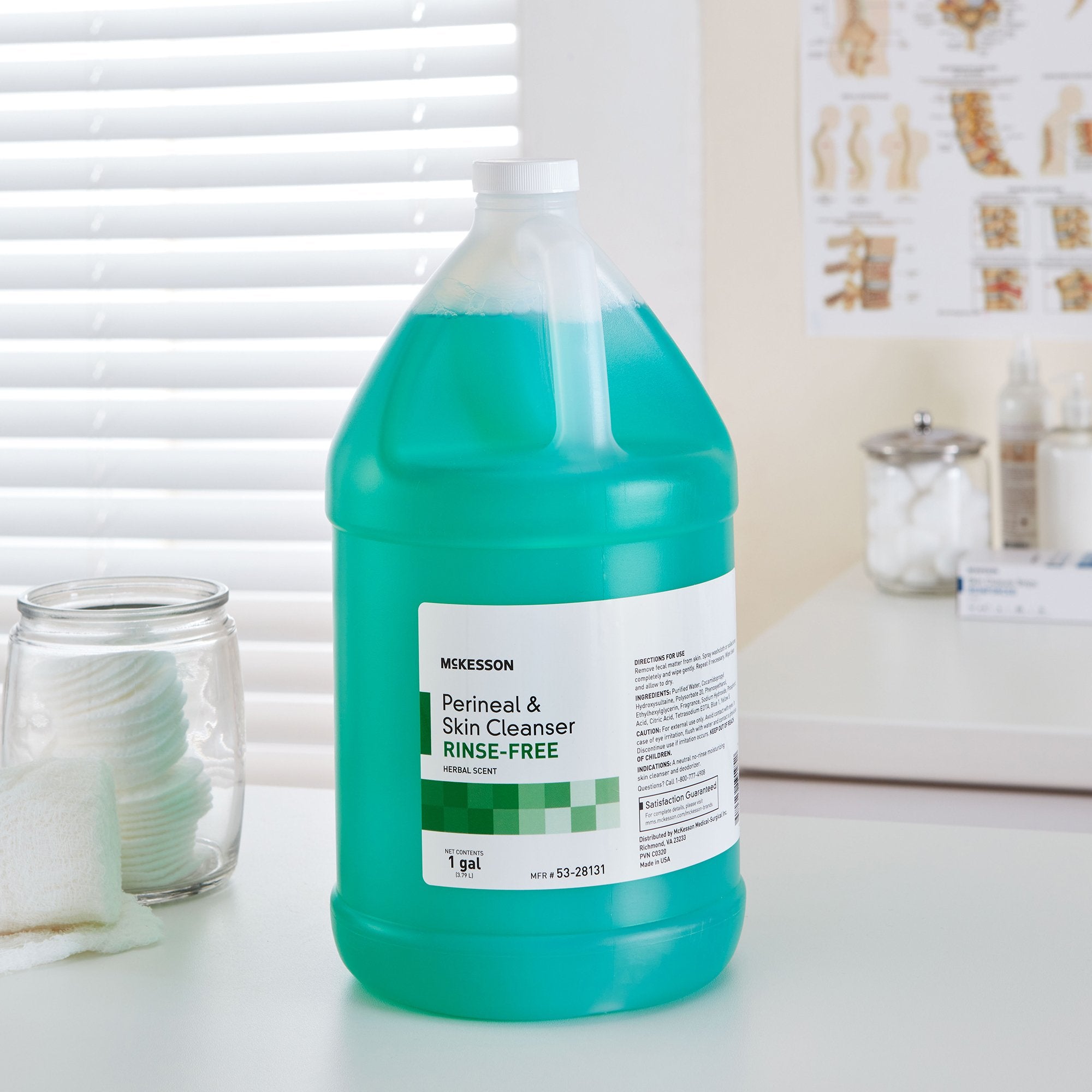 McKesson Rinse-Free Perineal Wash, Herbal Scent, 1 gal. 53-28131