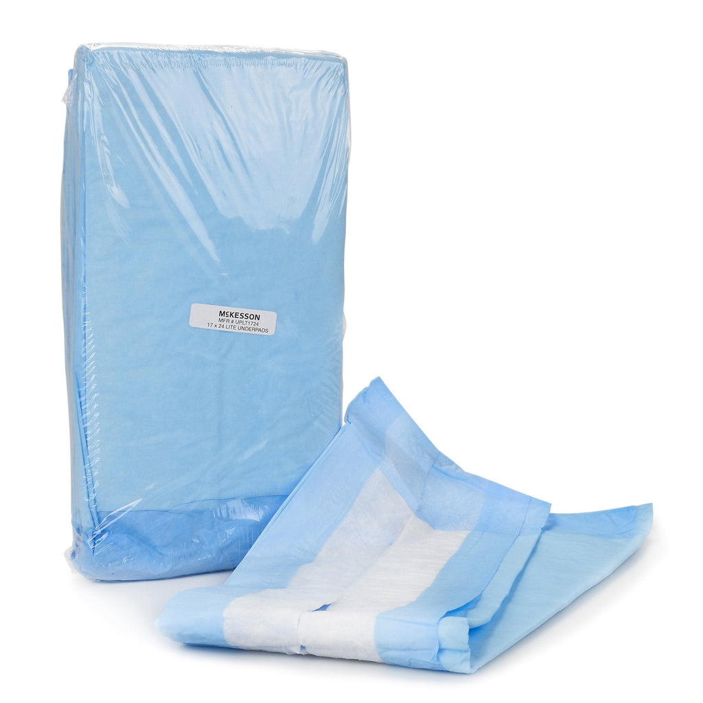 McKesson Classic Plus Light Absorbency Underpads, 17 x 24 Inch UPLT1724