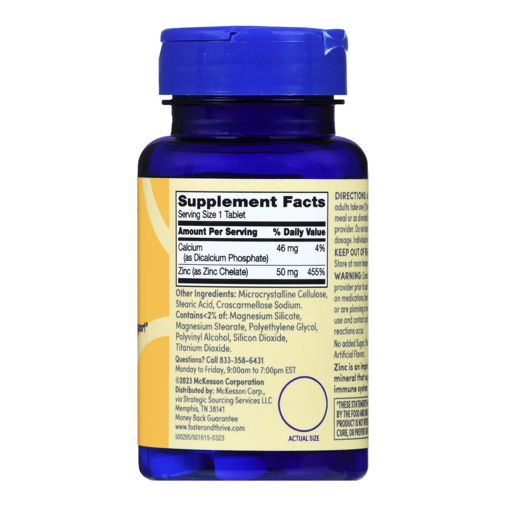 Foster & Thrive™ Chelated Zinc 50 mg Tablets 01093995688