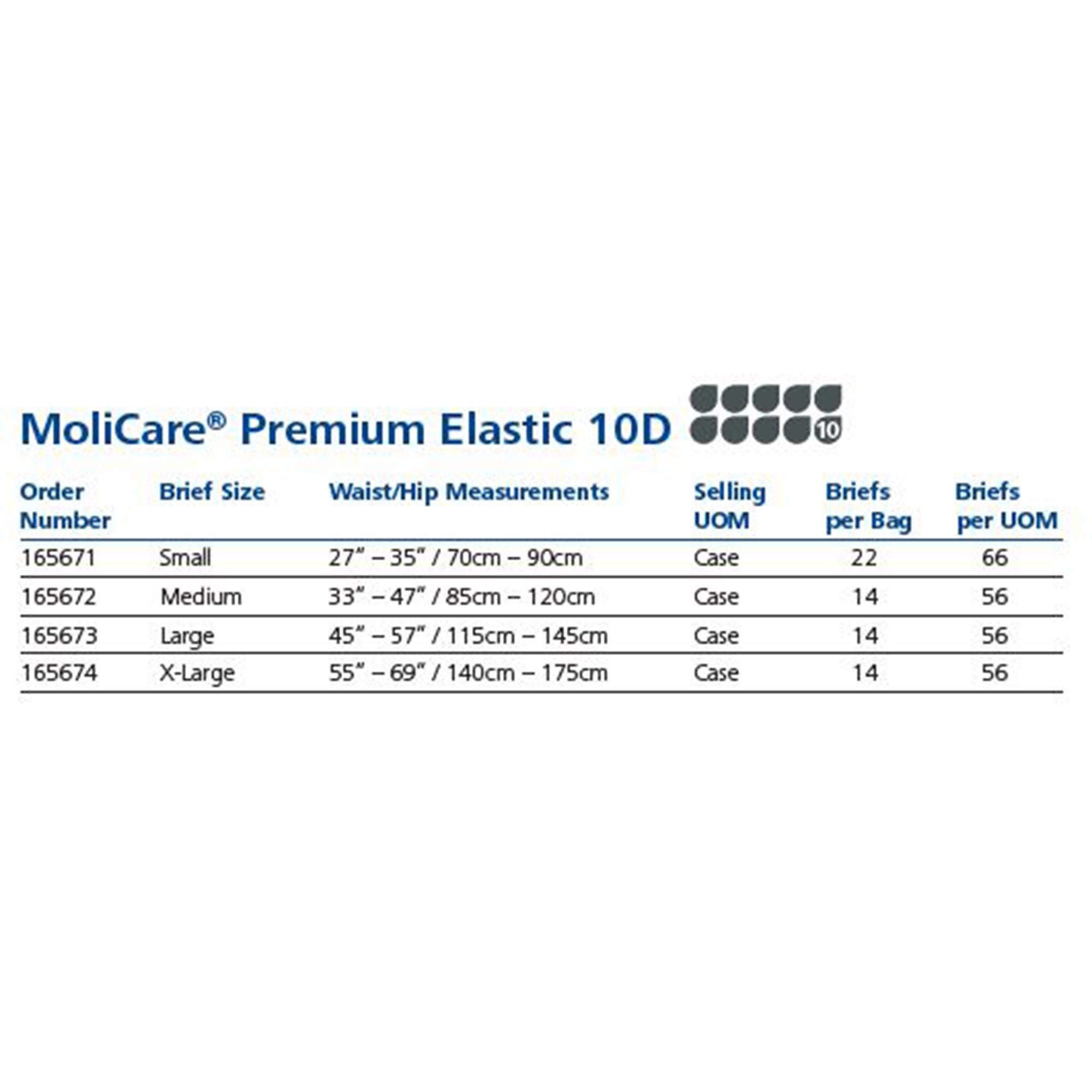 MoliCare® Premium Elastic 10 Drop Absorbency Incontinence Briefs, Medium 165672