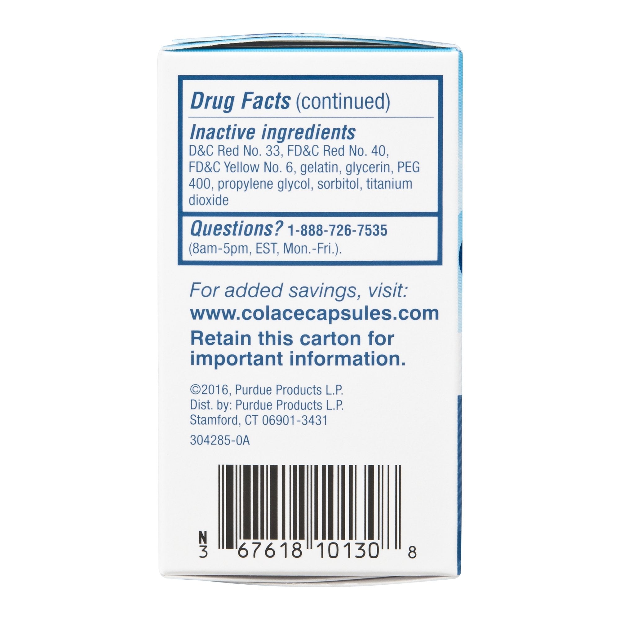 Colace® Docusate Sodium Stool Softener 67618010130