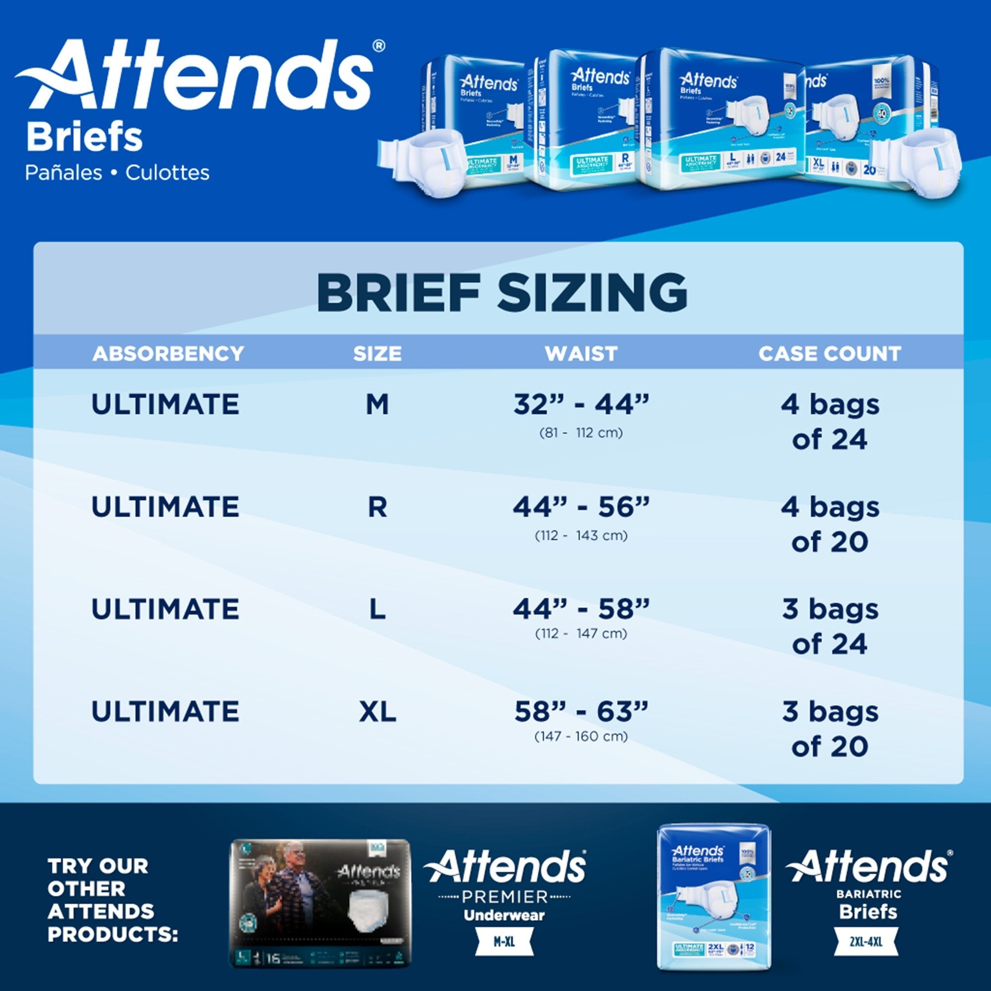 Attends® Advanced Briefs, Medium DDC20