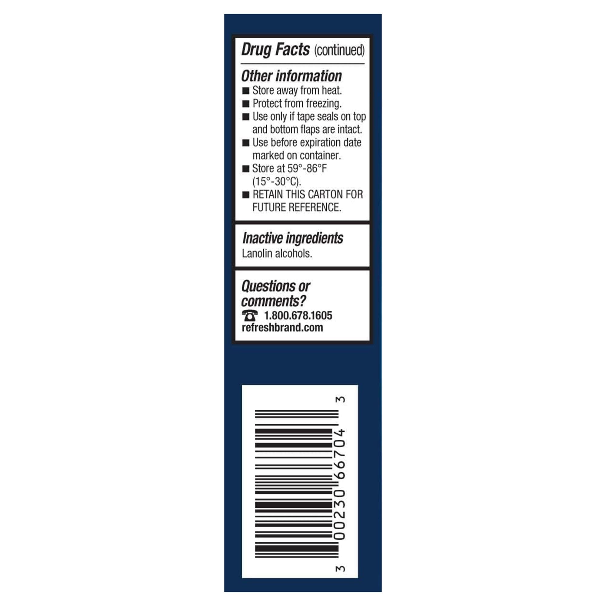 Refresh P.M.® Lubricant Eye Ointment, 0.12-ounce Dropper Bottle 00023066704