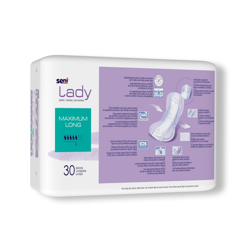 Seni® Lady Maximum Bladder Control Pads, Long S-5P30-PS1