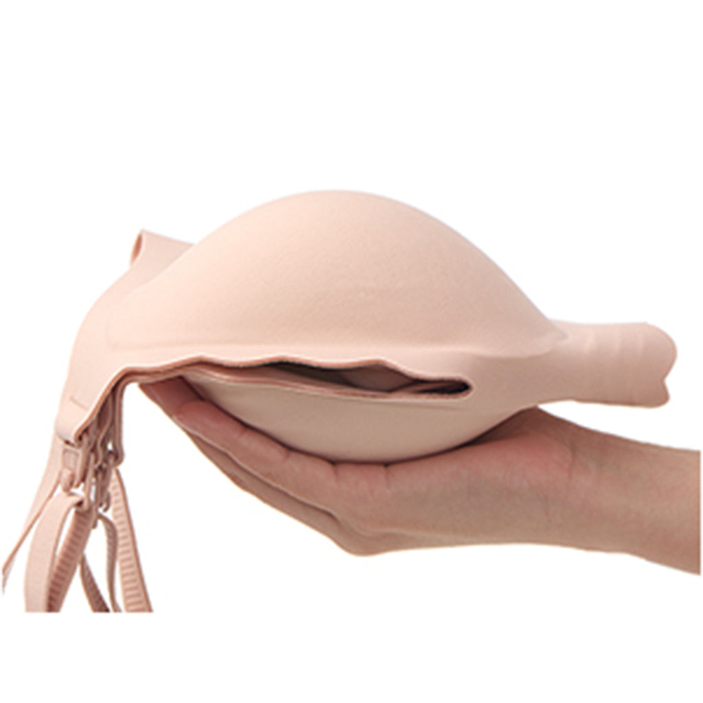 Nursing Bra Momcozy Jelly Strip 34 to 36 Inch Chest Medium Beige Back Hook and Eye Closure Adjustable Shoulder Strap FB046-SK100M-A