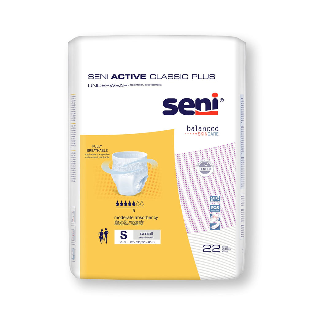 Seni® Active Classic Plus Moderate Absorbent Underwear, Small S-SM22-AC2