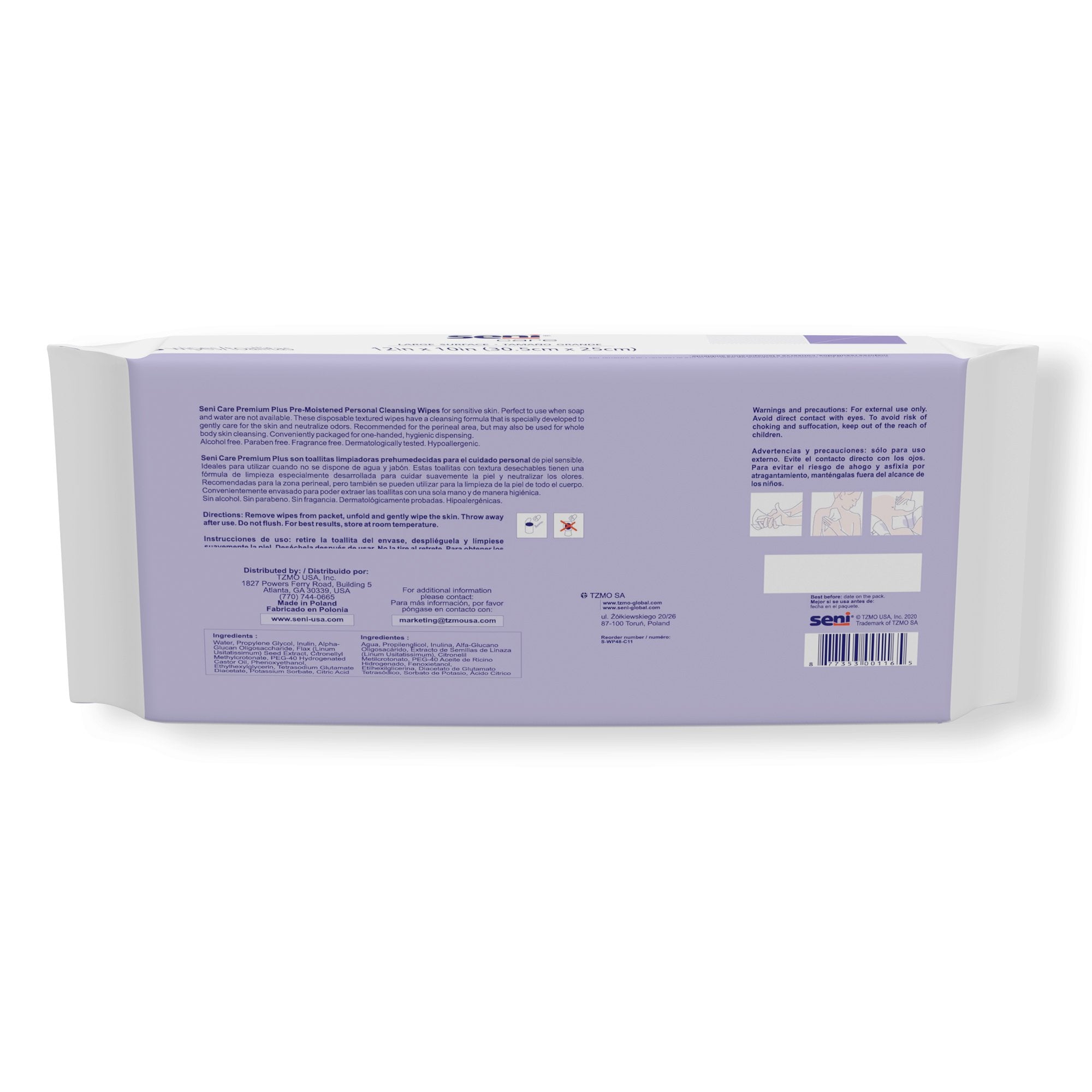 Seni® Care Premium Plus Personal Cleansing Wipes S-WP48-C11