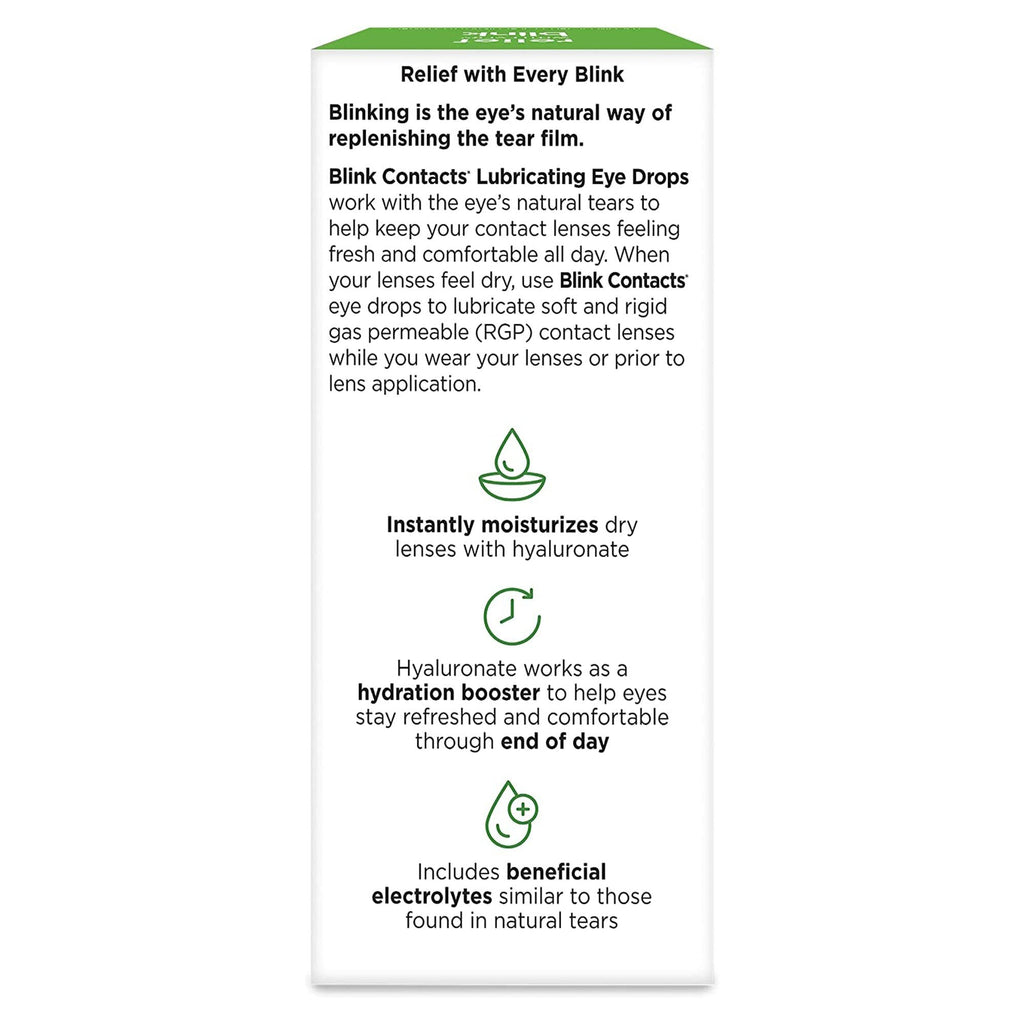 Blink Contacts Purified Water / Sodium Chloride Contact Lens Solution, 0.34 oz. 82744400032