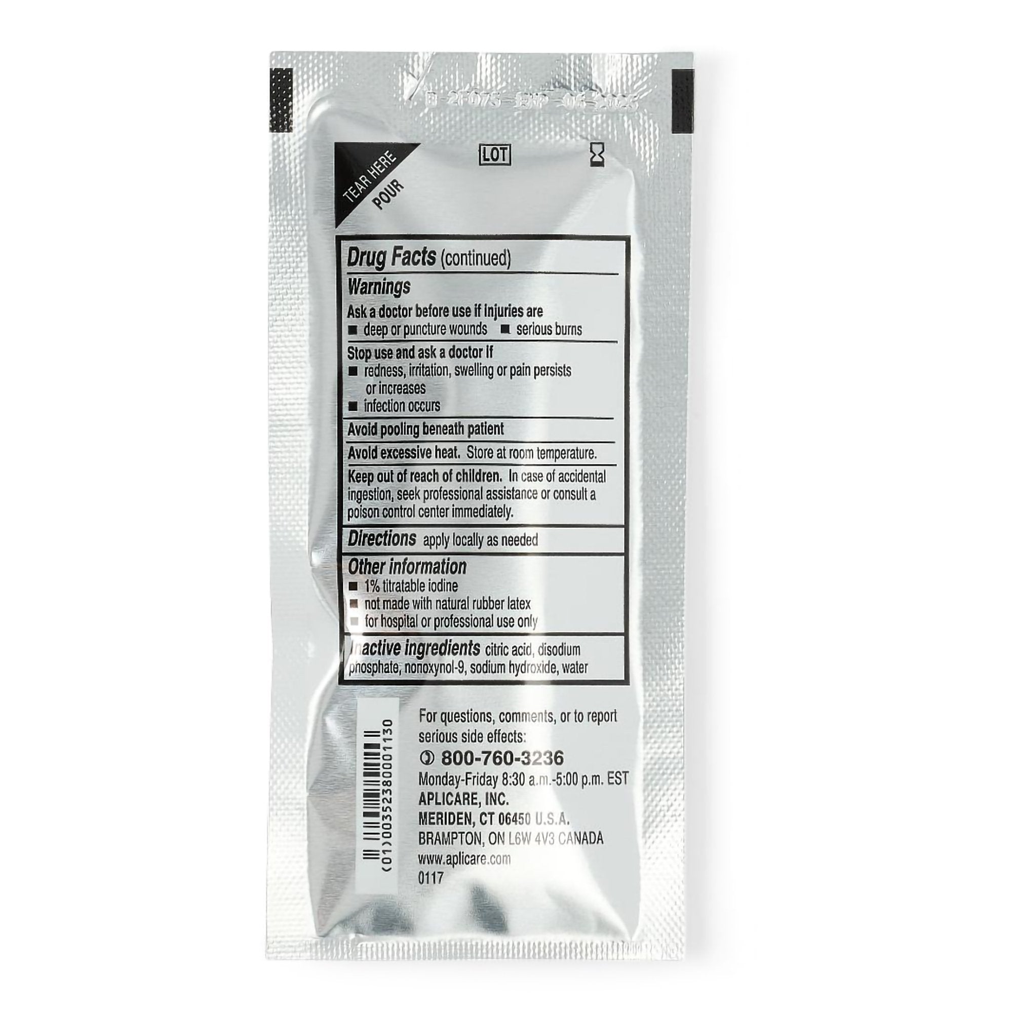 Skin Prep Solution Aplicare® 3/4 oz. Individual Packet 10% Strength Povidone-Iodine NonSterile DYNDA2232A
