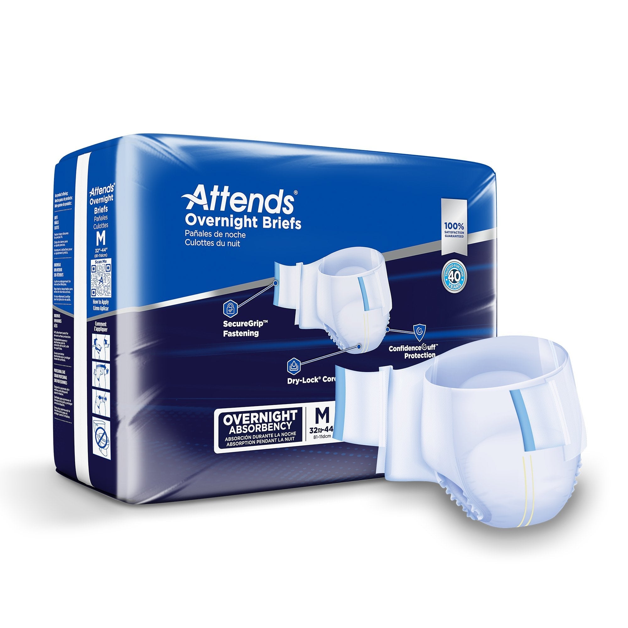 Attends® Briefs with Overnight Protection, Medium DDEW20