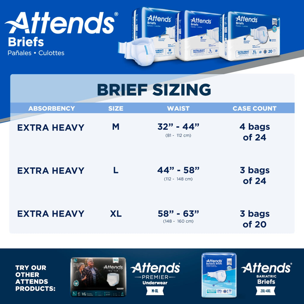 Attends® Extra Heavy Absorbency Briefs, Large DDP30