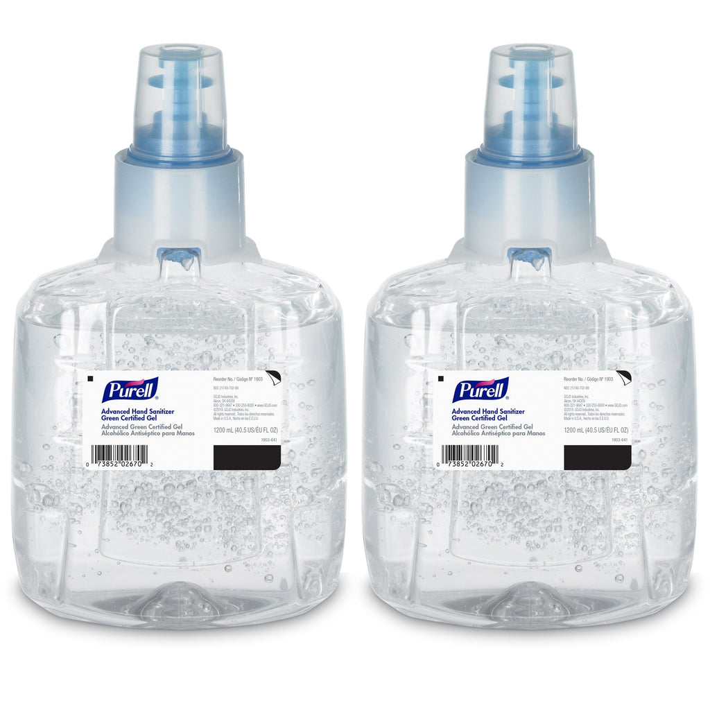 Purell® Advanced Hand Sanitizer 1,200 mL 70% Ethyl Alcohol Gel Green Certified 1903-02