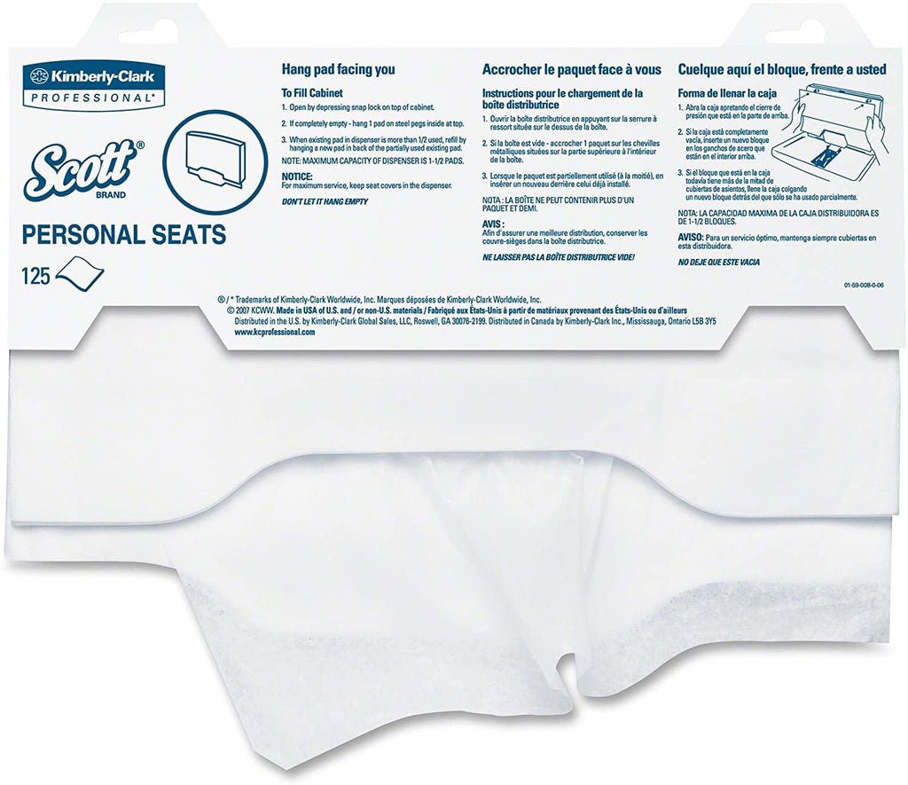Scott® Toilet Seat Cover, 125 per Pack 07410