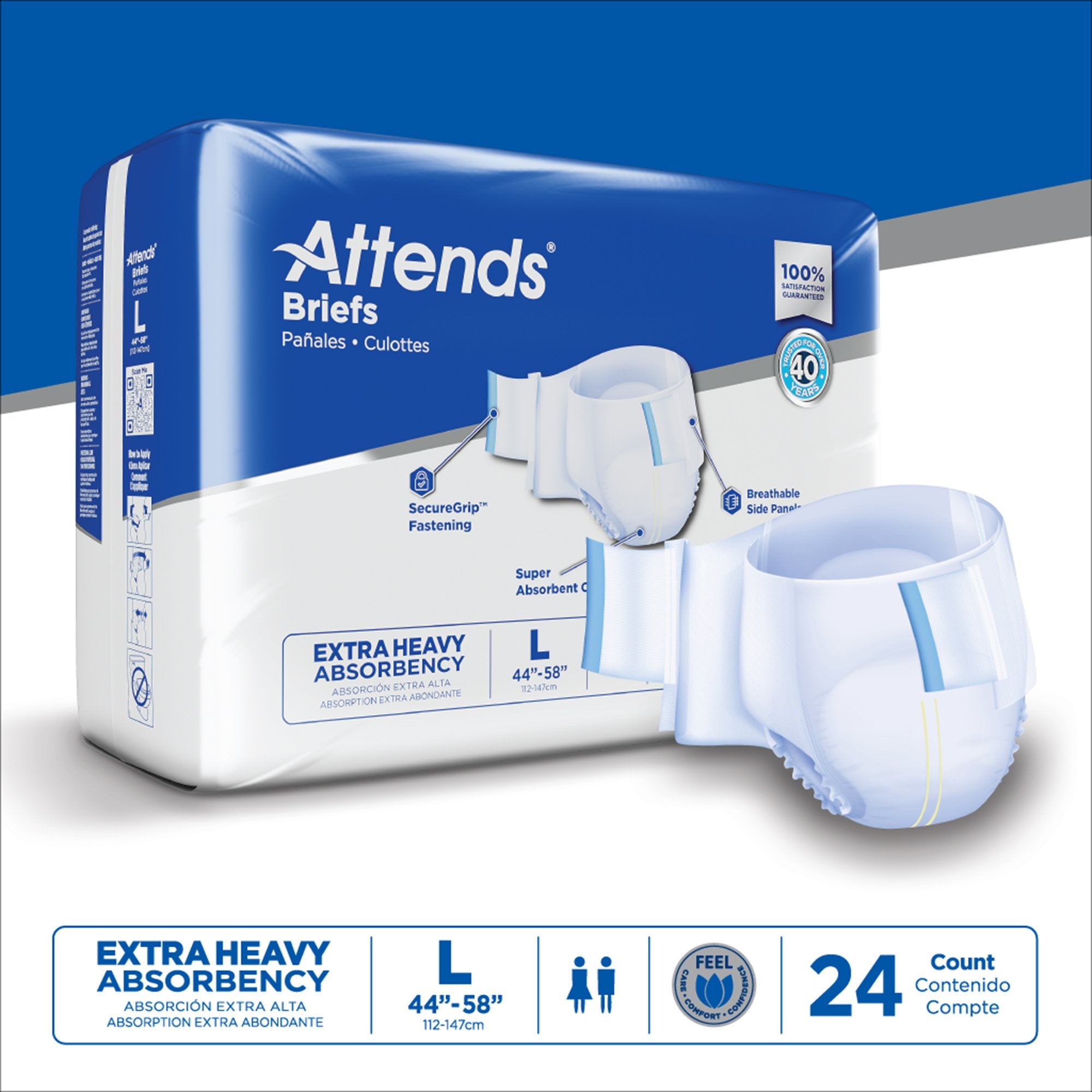 Attends® Extra Heavy Absorbency Briefs, Large DDP30
