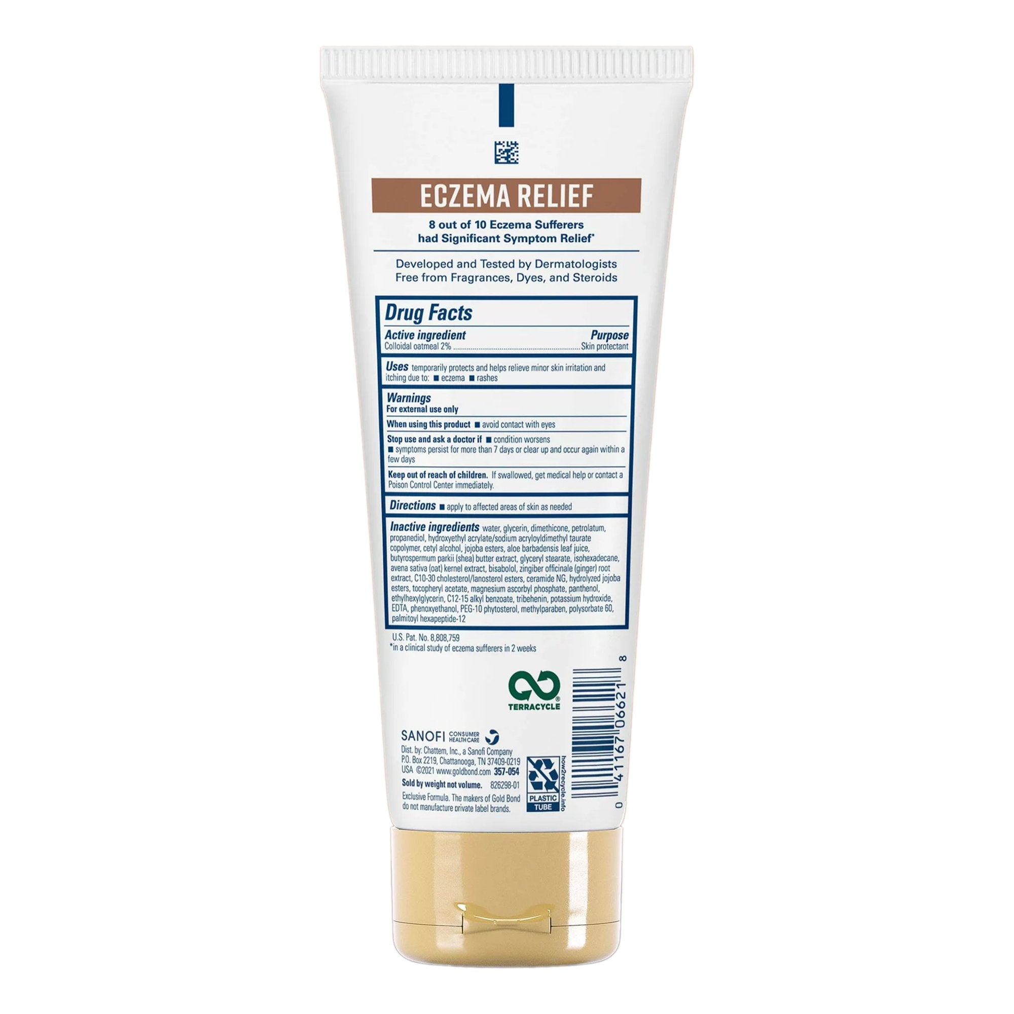 Skin Protectant Gold Bond® Eczema Relief 8 oz. Tube Unscented Cream 04116706621