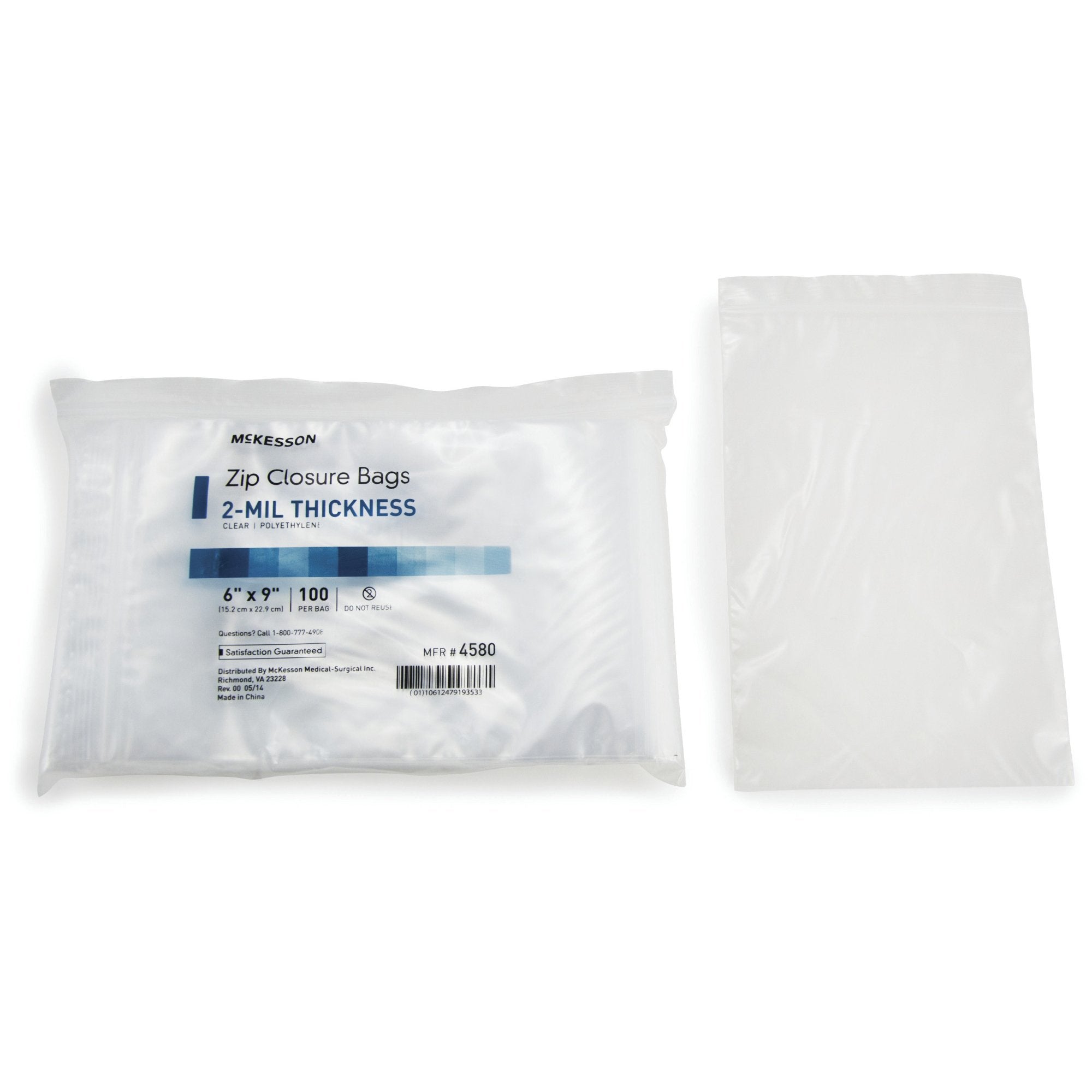 McKesson Zip Closure Bag, 6 x 9 Inches 4580
