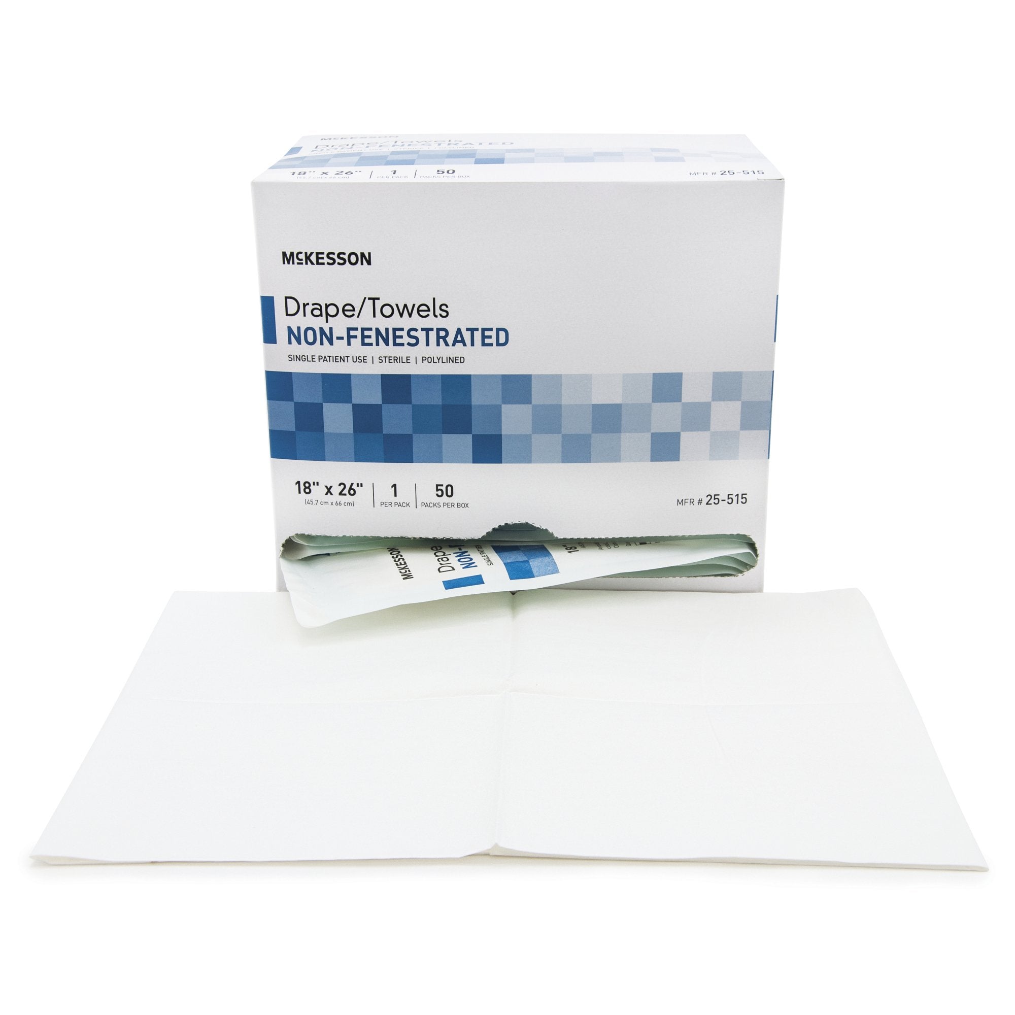 McKesson Sterile Poly Lined Towel Drape, 18 x 26 Inch 25-515