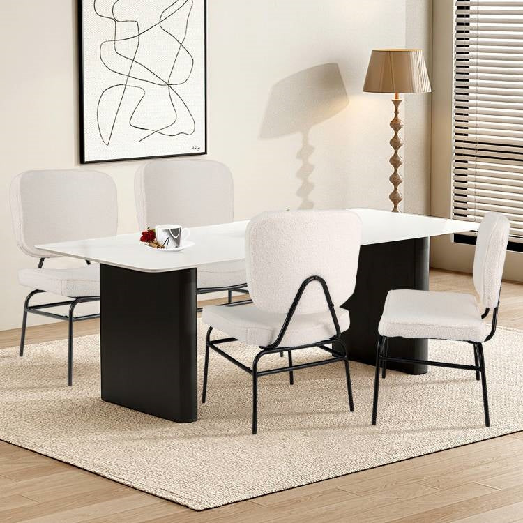 Modern Beige Upholstered Ergonomic Padded Accent Chair