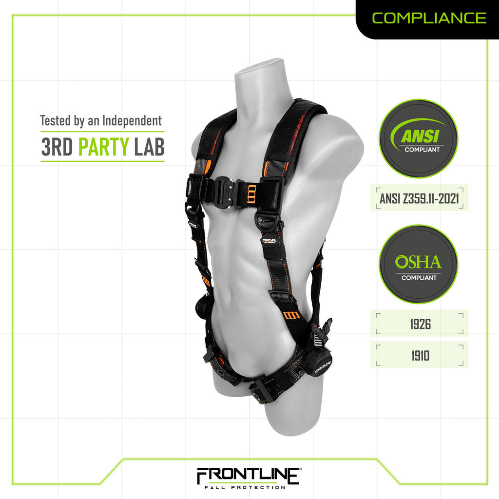 Frontline 110VTB Combat Lite Vest Style Harness with Aluminum Hardware and Suspension Trauma Straps S