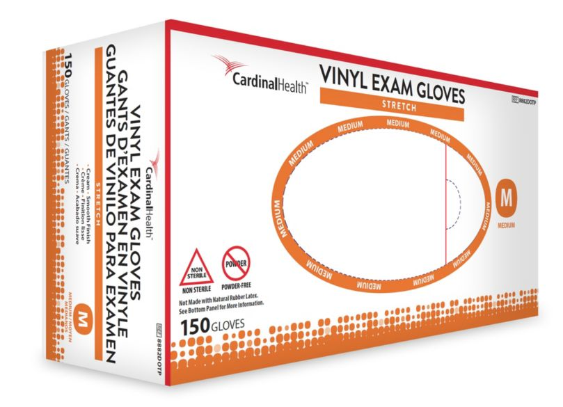 Esteem® Stretch Vinyl PF Exam Gloves Large - 8883DOTP