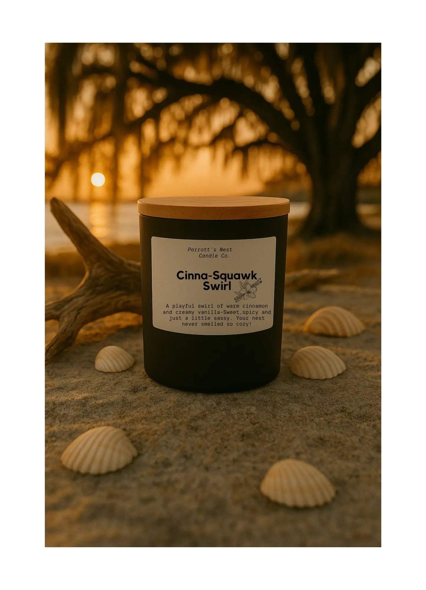 Cinna Squawk Swirl Soy Candle | 8 oz Hand-Poured Cinnamon Candle