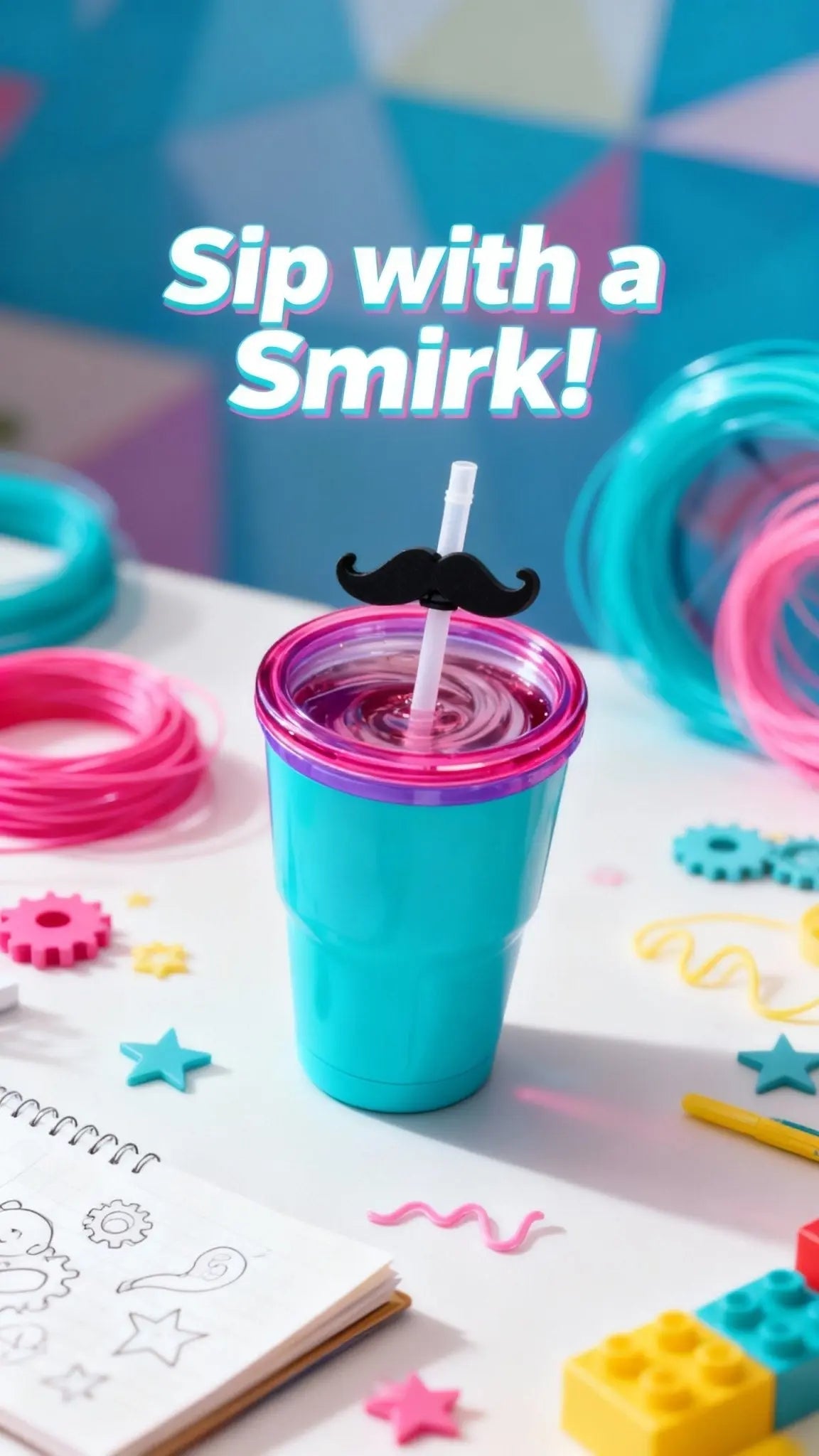 Classic Mustache Straw Topper WHOLESALE