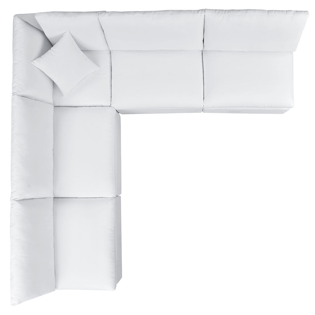 Commix Outdoor Sectional Sofa 5 Piece Sunbrella® White Collection at Patio Elegance