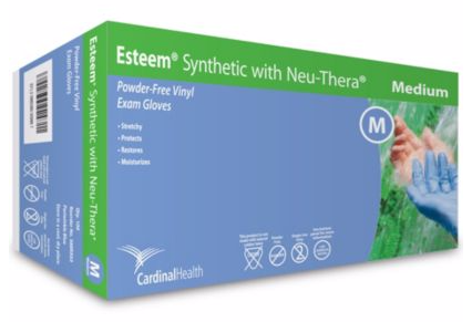 Esteem® Coated PF Stretch Vinyl Exam Gloves w/ Neu-Thera® Large - S88RX04