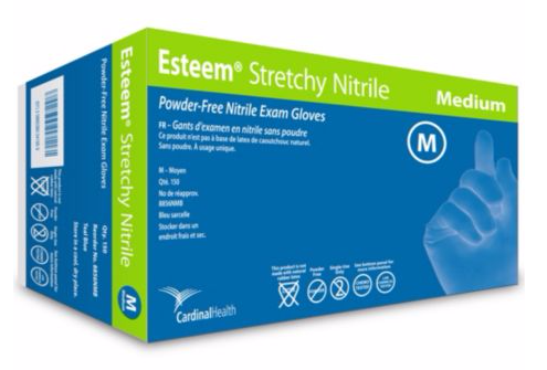 Exam Glove ESTEEM™ Stretch NonSterile Nitrile Standard Cuff Length Textured Fingertips Teal Chemo Tested - 8855NSB