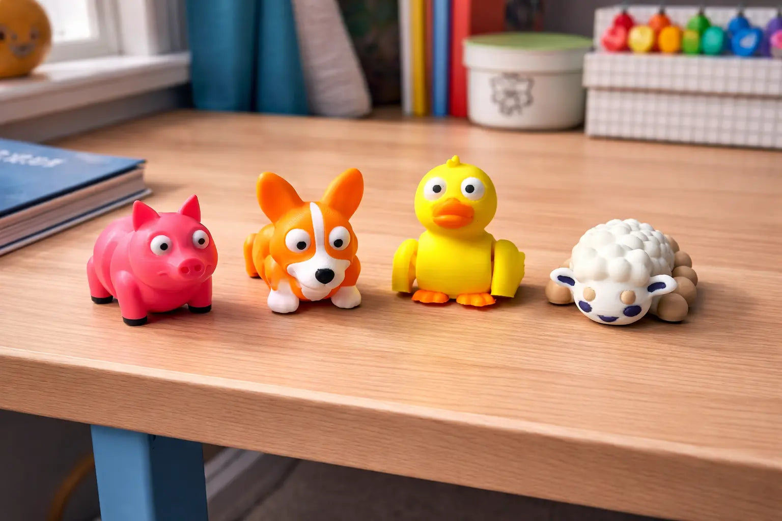 Farm Friends Articulated Fidget Pack — 4‑Piece 3D‑Printed Animal Fidget Toys