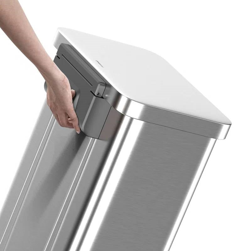 20-Gallon Sturdy Stainless Steel Kitchen Trash Can with Step-on Lid